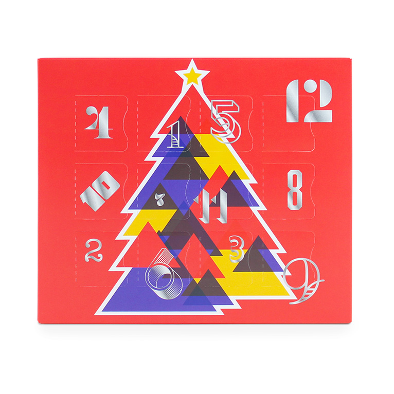 Red geometric 12 Day Primary Tree Advent Calendar