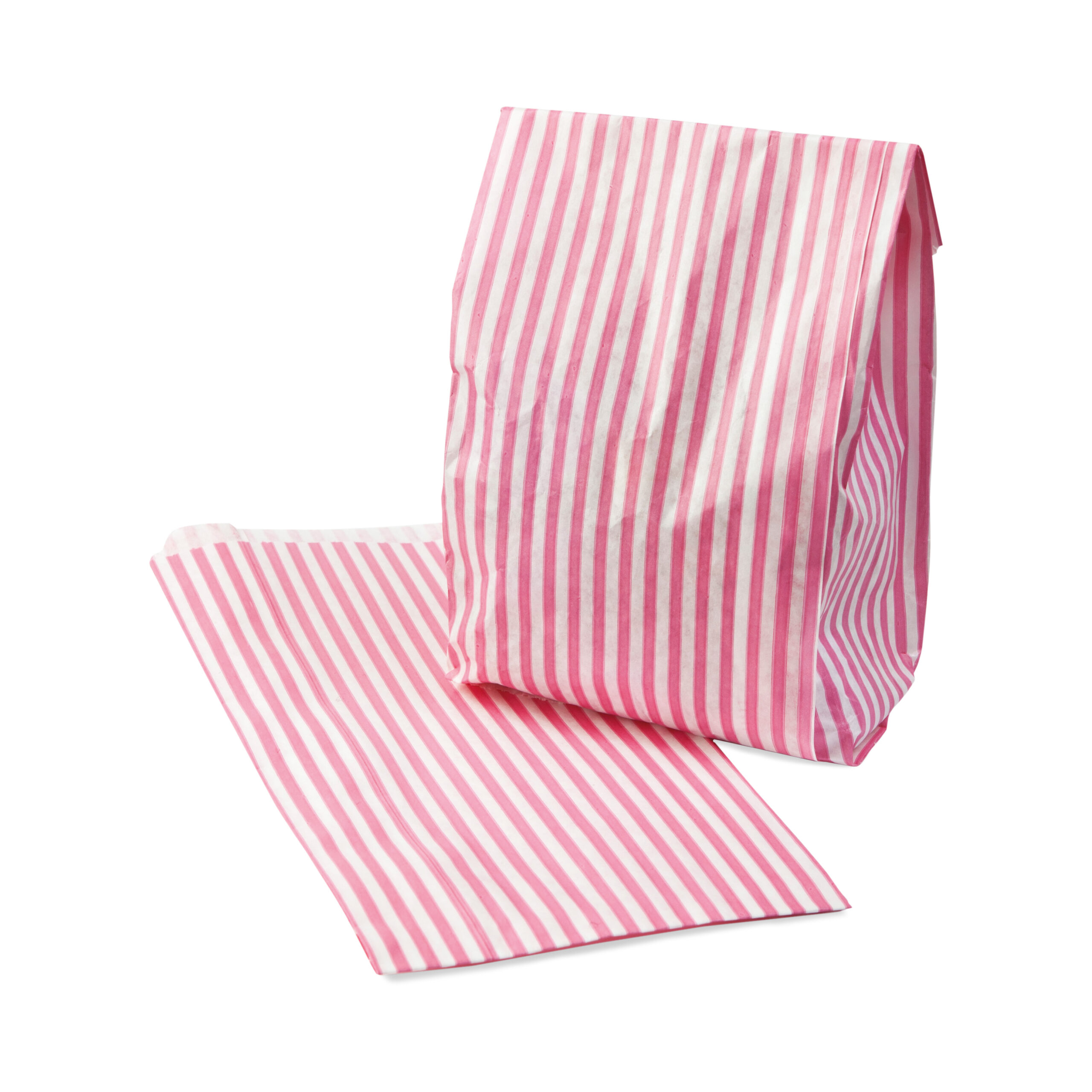 Pink pinstriped Traditional Sweet Shop Paper Bags