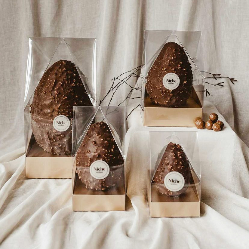 Niche Patisserie Easter Egg Collection filled with a chocolate egg